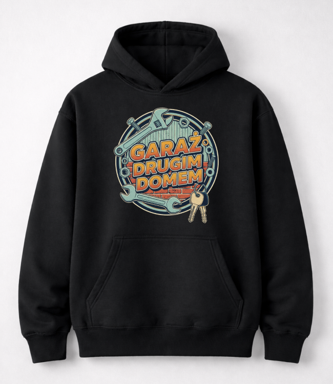 #084 garaż drugim domem bluza przód.png